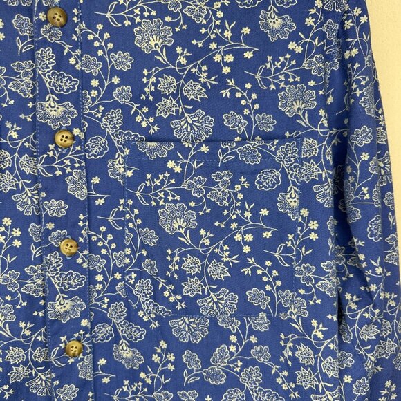 Bushwacker Vintage Mens Button Down Blue Floral Shirt 100% Cotton Size Small - Picture 3 of 9